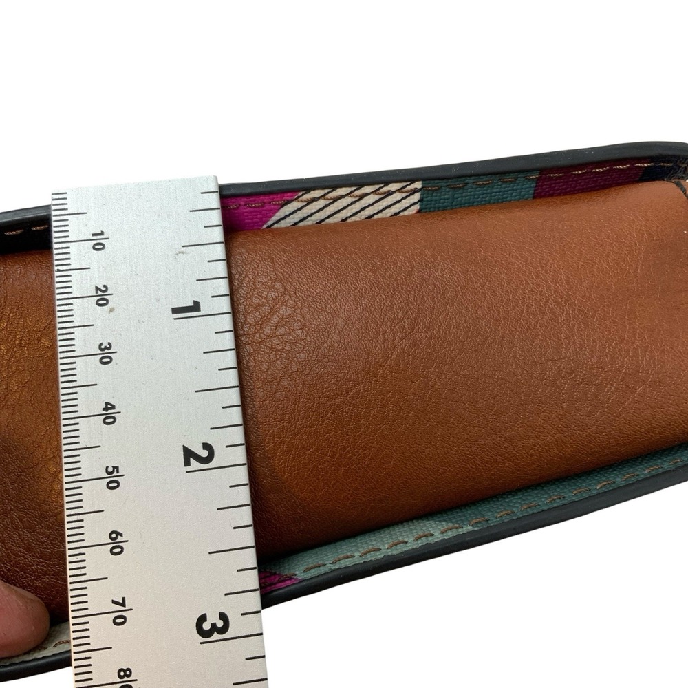 Fossil Crossbody Leather Trim Coated Canvas Chevron Campbell Purse Organize‎ - Picture 16 of 16